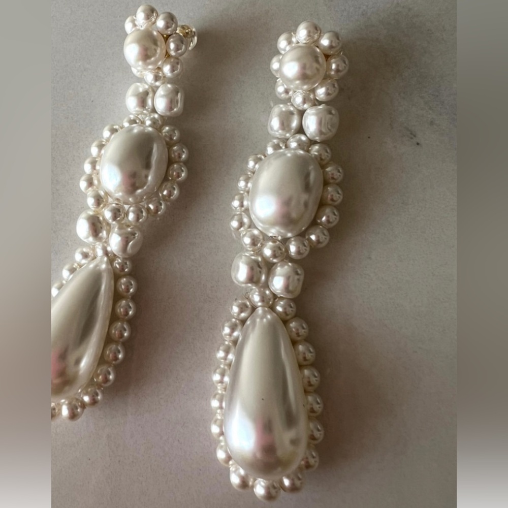Simone Rocha drop pearl earrings